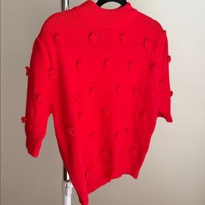 Impressions Bright Red Women's Cowl Sweater